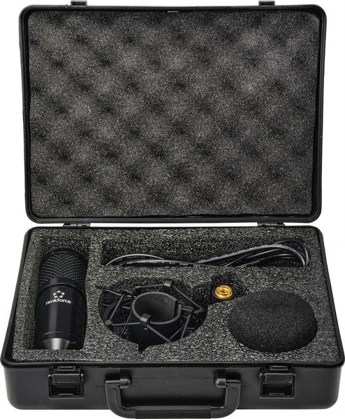 Produktbild: Stand USB-Mikrofon Renkforce RF-MIC-510 &Uuml;bertragungsart (Details):USB inkl. Koffer, inkl Spinne, inkl. Windschutz, inkl. Kabel, inkl. Mikrofoncase