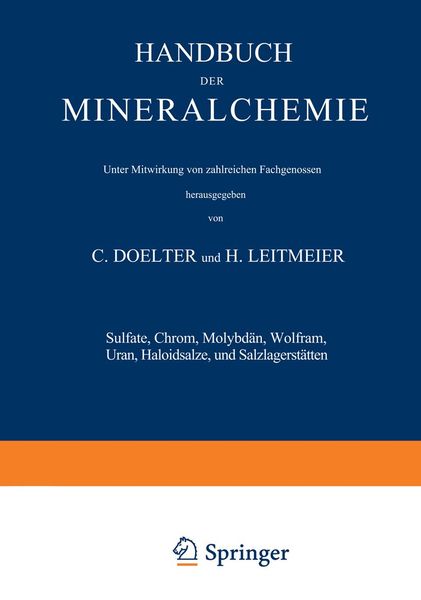 Produktbild: Sulfate, Chrom, Molybd&auml;n, Wolfram, Uran, Haloidsalze und Salzlagerst&auml;tten
