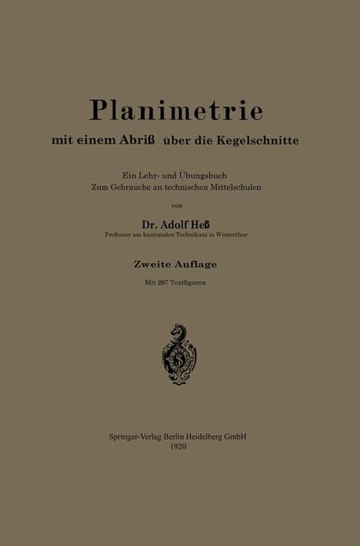 Produktbild: Planimetrie mit einem Abri&szlig; &uuml;ber die Kegelschnitte