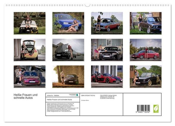 Produktbild: Hei&szlig;e Frauen und schnelle Autos (hochwertiger Premium Wandkalender 2026 DIN A2 quer), Kunstdruck in Hochglanz