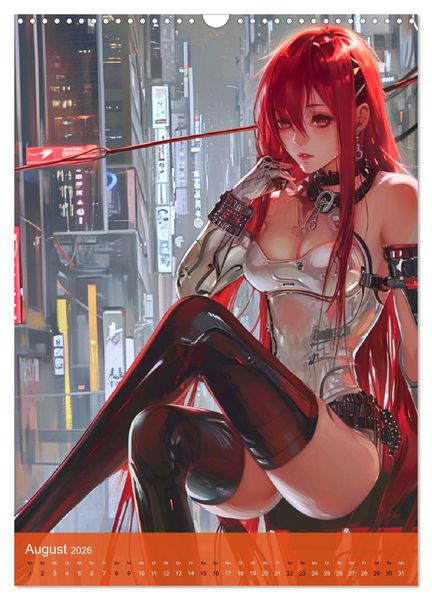 Produktbild: Manga-Comics. Cyberpunk Anime. Science Fiction Girls (Wandkalender 2026 DIN A3 hoch), CALVENDO Monatskalender