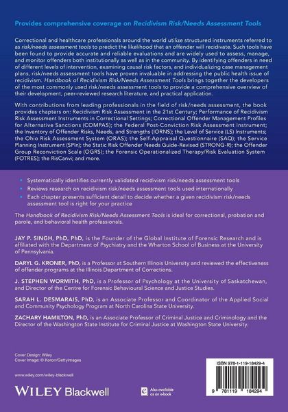 Produktbild: Handbook of Recidivism Risk / Needs Assessment Tools