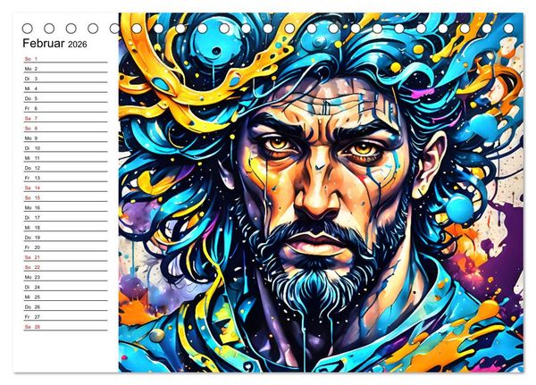 Produktbild: Street Art Sternzeichen (Tischkalender 2026 DIN A5 quer), CALVENDO Monatskalender