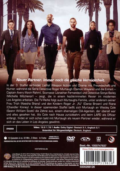 Produktbild: Lethal Weapon - Die komplette 3. Staffel [3 DVDs]