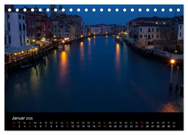 Produktbild: Venedig bei Nacht (Tischkalender 2026 DIN A5 quer), CALVENDO Monatskalender