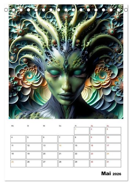 Produktbild: Extraterrestrische Eleganz (Tischkalender 2026 DIN A5 hoch), CALVENDO Monatskalender