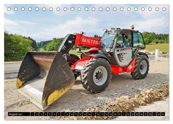 Produktbild: Baufahrzeuge auf der Baustelle (Tischkalender 2027 DIN A5 quer), CALVENDO Monatskalender