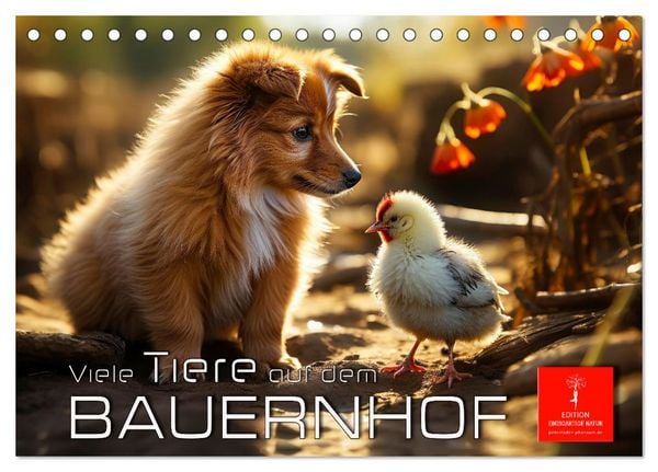 Produktbild: Viele Tiere auf dem Bauernhof (Tischkalender 2026 DIN A5 quer), CALVENDO Monatskalender