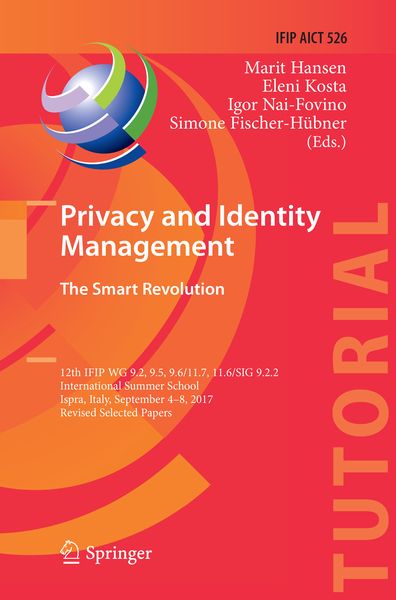 Produktbild: Privacy and Identity Management. The Smart Revolution