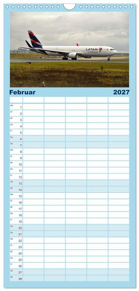 Produktbild: Familienplaner 2027 - Ein Jahr in der Welt der Luftfahrt mit 5 Spalten (Wandkalender, 21 x 45 cm) CALVENDO
