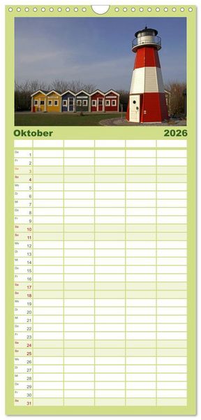 Produktbild: Familienplaner 2026 - Helgoland mit 5 Spalten (Wandkalender, 21 x 45 cm) CALVENDO