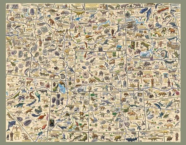Produktbild: Cruisin' the Fossil Freeway Map: The Ultimate Prehistoric Road Map to the Best of the American West