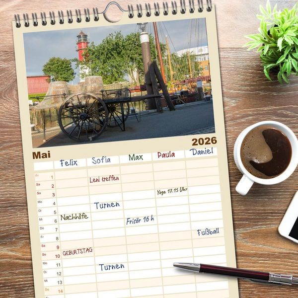 Produktbild: Familienplaner 2026 - B&uuml;sumer Impressionen mit 5 Spalten (Wandkalender, 21 x 45 cm) CALVENDO
