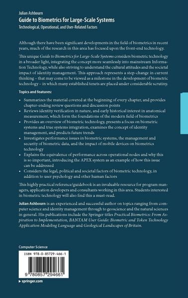 Produktbild: Guide to Biometrics for Large-Scale Systems