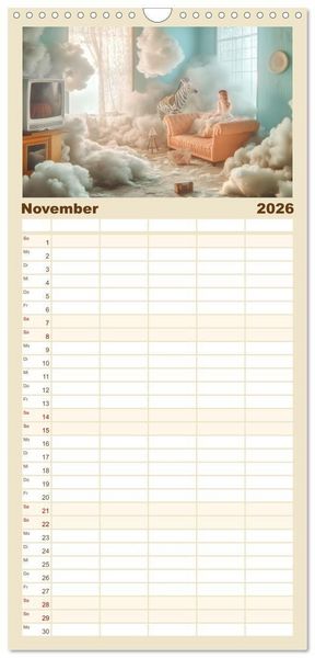 Produktbild: Familienplaner 2026 - Traumhafte Illusionen - Imagin&auml;r und surreal mit 5 Spalten (Wandkalender, 21 x 45 cm) CALVENDO