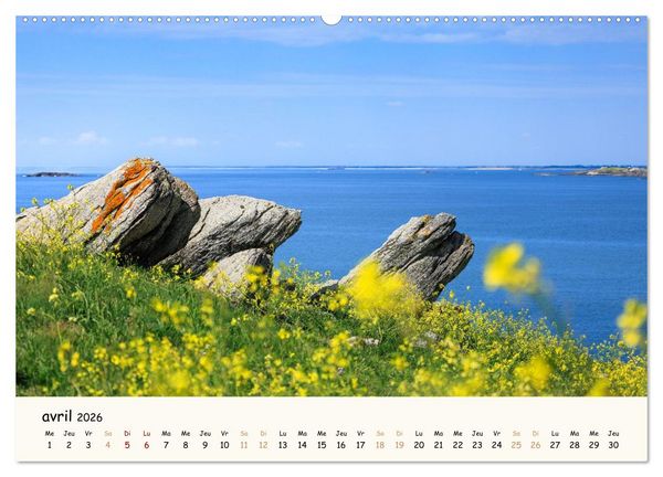 Produktbild: Rochers et mer (Calendrier mural 2026 DIN A2 vertical), CALVENDO calendrier mensuel