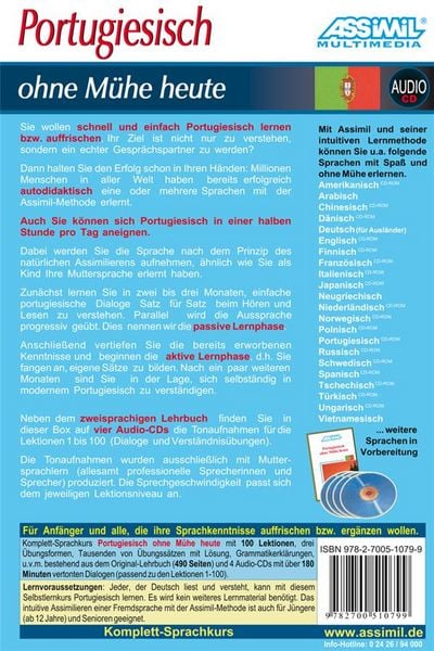 Produktbild: ASSiMiL Portugiesisch ohne M&uuml;he heute - Audio-Sprachkurs - Niveau A1-B2