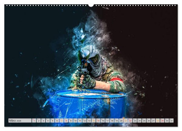 Produktbild: Paintball - extrem cool (hochwertiger Premium Wandkalender 2026 DIN A2 quer), Kunstdruck in Hochglanz