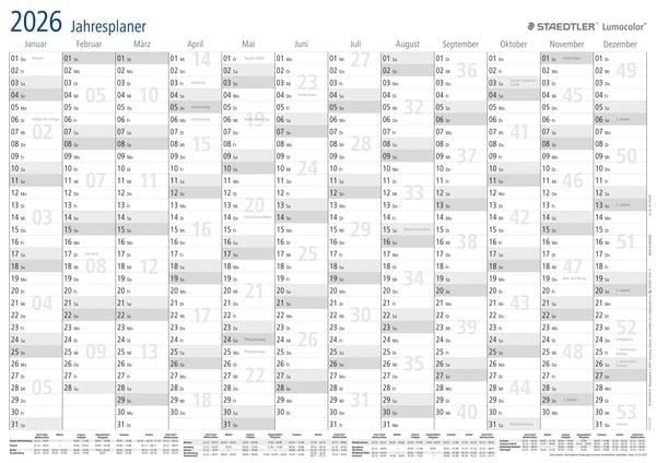 Produktbild: STAEDTLER Kalender Lumocolor Jahresplaner 2027, DIN A3
