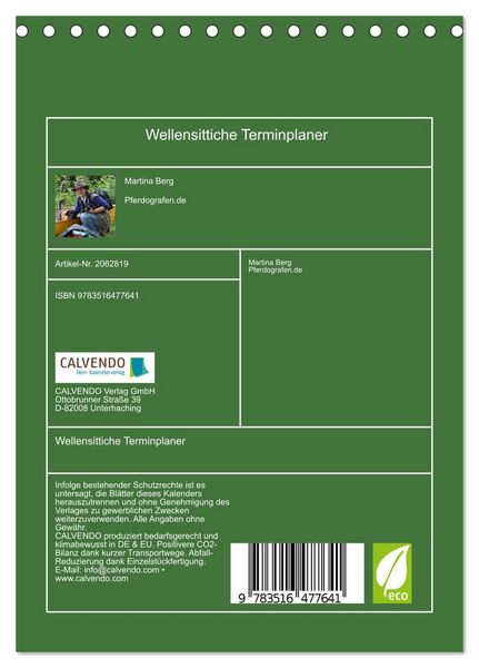 Produktbild: Wellensittiche Terminplaner (Tischkalender 2026 DIN A5 hoch), CALVENDO Monatskalender