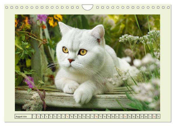 Produktbild: British Shorthair. Sanfte W&uuml;rde und Katzengl&uuml;ck im Gr&uuml;nen (Wandkalender 2026 DIN A4 quer), CALVENDO Monatskalender
