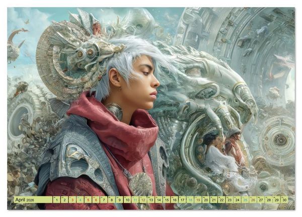 Produktbild: Surreale Fantasien - Detailreiche Portraits (Tischkalender 2026 DIN A5 quer), CALVENDO Monatskalender