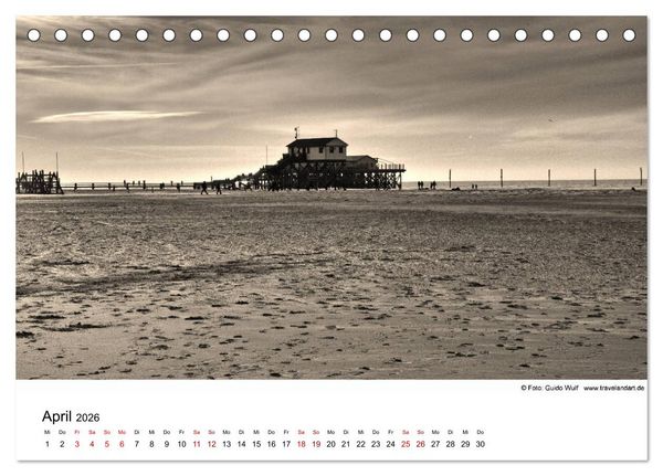 Produktbild: Sankt Peter-Ording. Ein Traum an der Nordsee (Tischkalender 2026 DIN A5 quer), CALVENDO Monatskalender