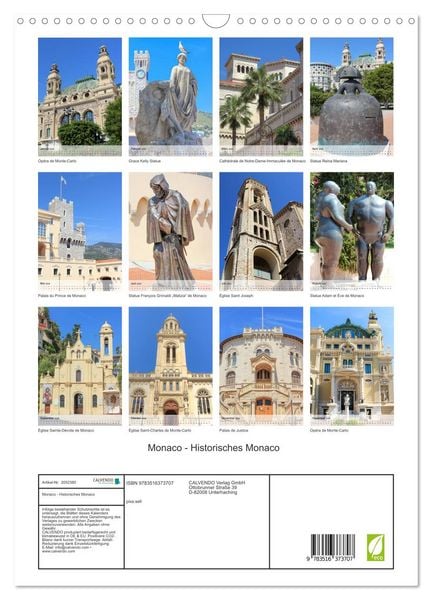 Produktbild: Monaco - Historisches Monaco (Wandkalender 2026 DIN A3 hoch), CALVENDO Monatskalender