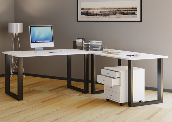 Produktbild: U Schreibtisch Eckschreibtisch L Form 160x130x50