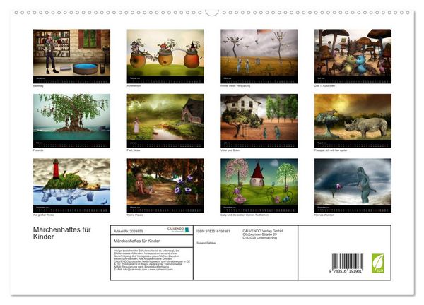 Produktbild: M&auml;rchenhaftes f&uuml;r Kinder (hochwertiger Premium Wandkalender 2026 DIN A2 quer), Kunstdruck in Hochglanz