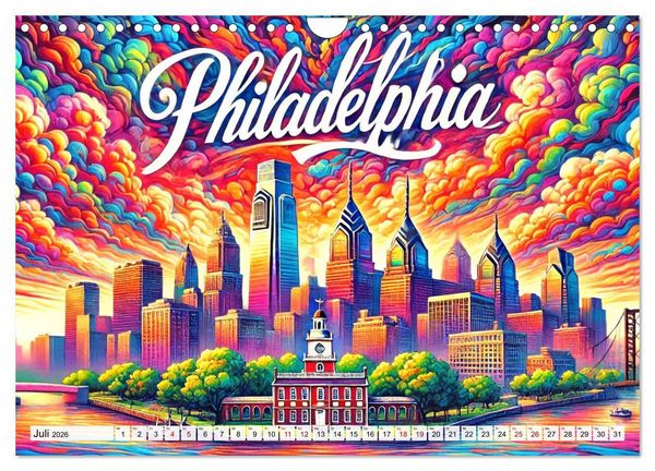 Produktbild: Stadtansichten der USA in Tusche (Wandkalender 2026 DIN A4 quer), CALVENDO Monatskalender