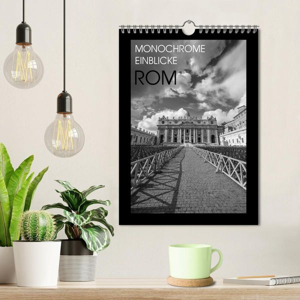 Produktbild: Monochrome Einblicke Rom (Wandkalender 2026 DIN A4 hoch), CALVENDO Monatskalender