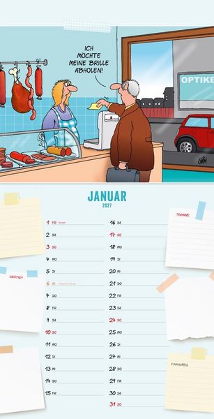 Produktbild: Uli Stein K&uuml;chenkalender 2027: Monatskalender f&uuml;r die Wand