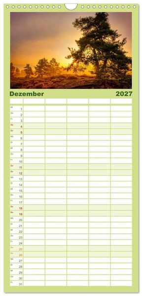 Produktbild: Familienplaner 2027 - Farbenfrohe Heimat mit 5 Spalten (Wandkalender, 21 x 45 cm) CALVENDO