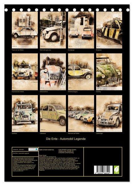 Produktbild: Die Ente - Automobil Legende (Tischkalender 2026 DIN A5 hoch), CALVENDO Monatskalender