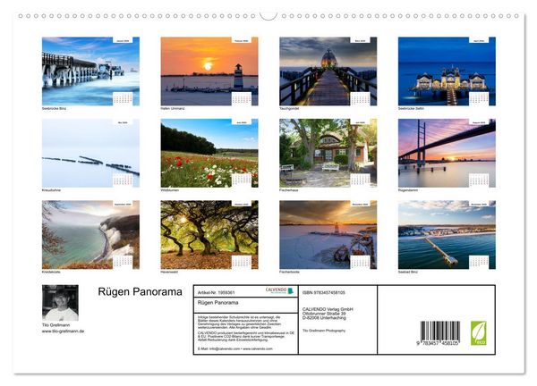 Produktbild: R&uuml;gen Panorama (hochwertiger Premium Wandkalender 2026 DIN A2 quer), Kunstdruck in Hochglanz