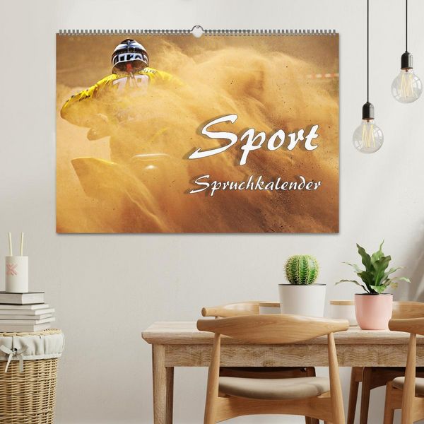 Produktbild: Sport Spruchkalender (Wandkalender 2026 DIN A2 quer), CALVENDO Monatskalender