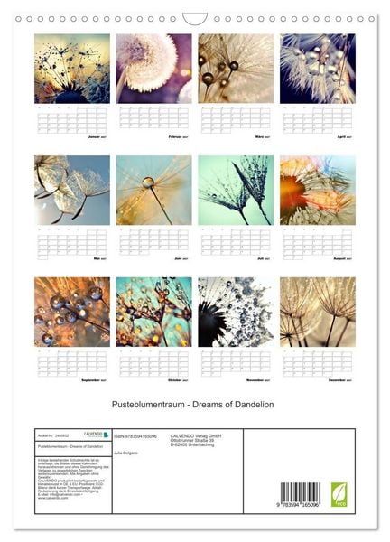 Produktbild: Pusteblumentraum - Dreams of Dandelion (Wandkalender 2027 DIN A3 hoch), CALVENDO Monatskalender