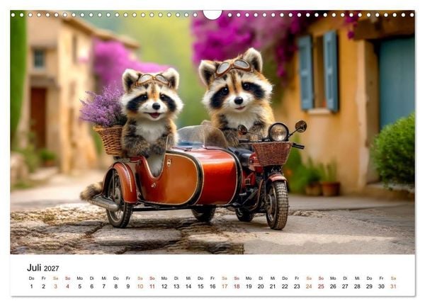 Produktbild: Waschb&auml;ren - Klein. Knuddelig. Herzerw&auml;rmend. (Wandkalender 2027 DIN A3 quer), CALVENDO Monatskalender