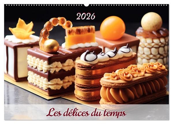Produktbild: Les d&eacute;lices du temps (Calendrier mural 2026 DIN A2 vertical), CALVENDO calendrier mensuel