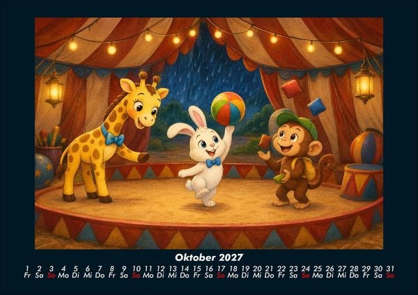 Produktbild: Nala, Bouncy & Milo in der Zirkuswelt 2027 Fotokalender DIN A4
