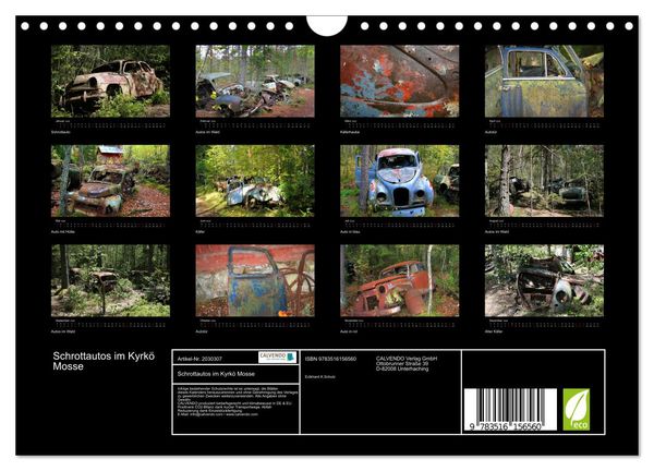 Produktbild: Schrottautos im Kyrk&ouml; Mosse (Wandkalender 2026 DIN A4 quer), CALVENDO Monatskalender