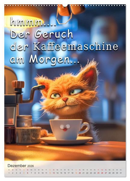 Produktbild: Kaffee-Katzen (Wandkalender 2026 DIN A2 hoch), CALVENDO Monatskalender