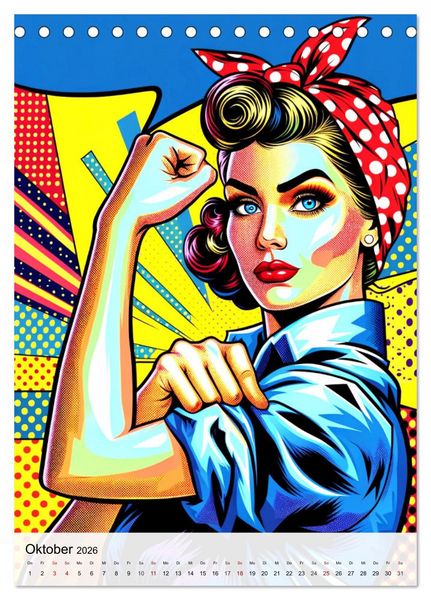 Produktbild: Pop Art - In der &Auml;ra der K&uuml;nstlichen Intelligenz (Tischkalender 2026 DIN A5 hoch), CALVENDO Monatskalender