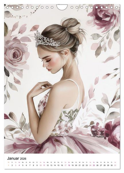Produktbild: Ballerinas in Aquarell (Wandkalender 2026 DIN A4 hoch), CALVENDO Monatskalender