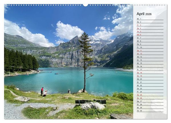 Produktbild: Alpenauszeit - Schweizer Bergsommermomente f&uuml;r die Seele (hochwertiger Premium Wandkalender 2026 DIN A2 quer), Kunstdruck in Hochglanz