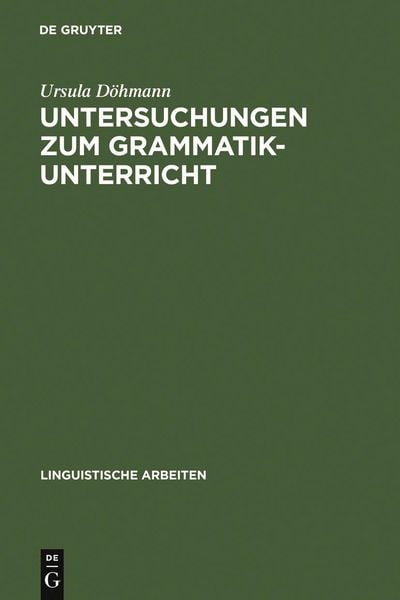 Produktbild: Untersuchungen zum Grammatikunterricht