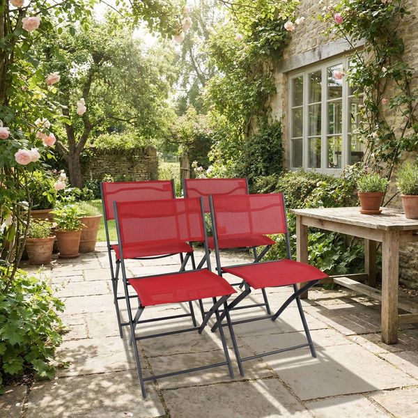Produktbild: 4-tlg. Gartenstuhl Balkonstuhl Klappstuhl Sumila
