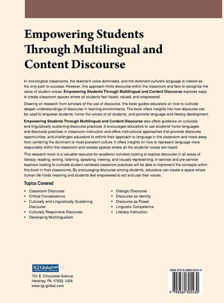 Produktbild: Empowering Students Through Multilingual and Content Discourse