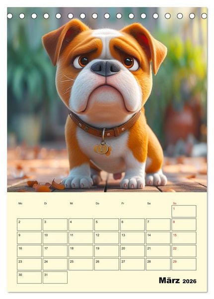 Produktbild: Entz&uuml;ckende Hunde. Liebliche Cartoons zum Schmunzeln (Tischkalender 2026 DIN A5 hoch), CALVENDO Monatskalender